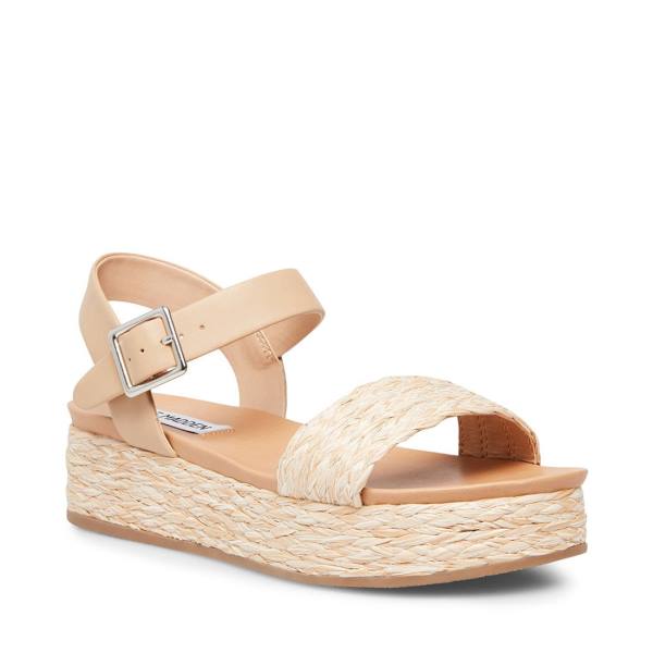 Steve Madden Accord Natural Raffia Sandalet Kadın Bej Rengi | SM-209BR