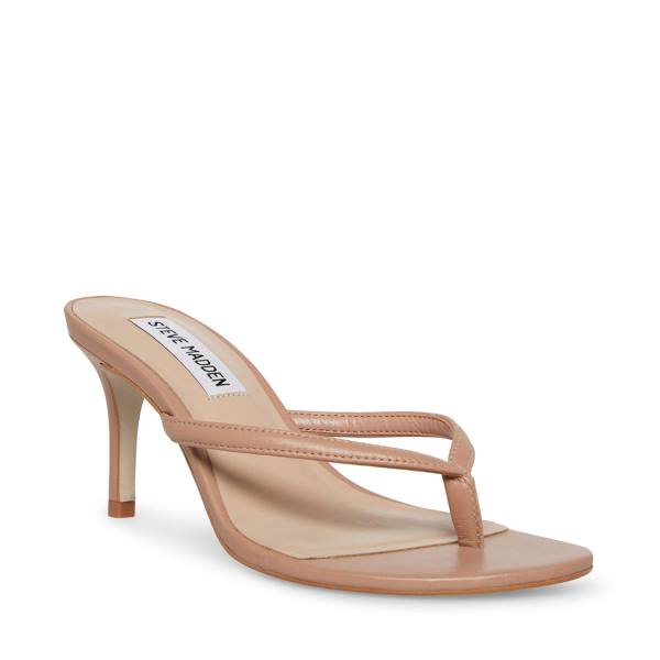 Steve Madden Addyson Tan Deri Heel Topuklu Ayakkabı Kadın Kahverengi | SM-359OC