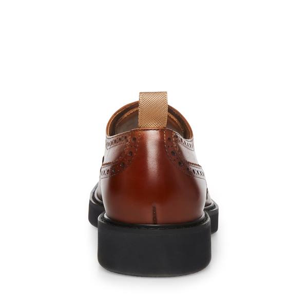 Steve Madden Adrick Cognac Deri Elbise Ayakkabısı Erkek Kahverengi | SM-308WU