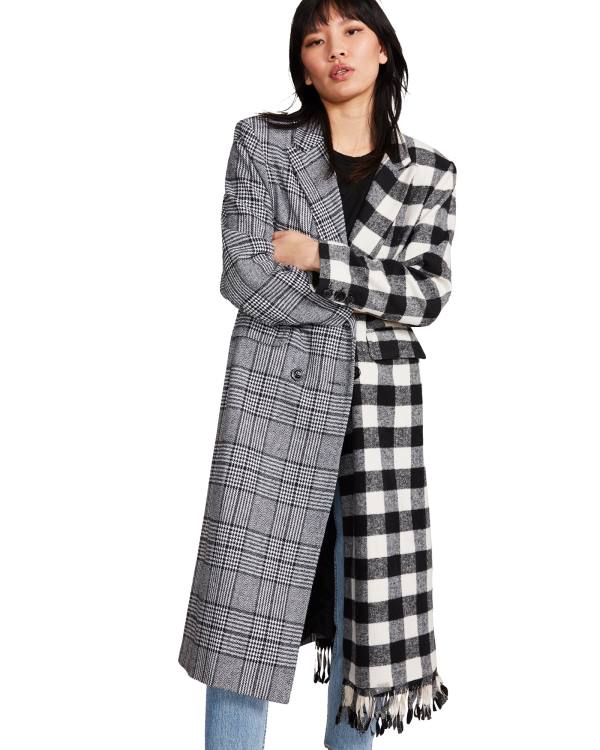 Steve Madden Asymmetrical Trench Kaban Kadın Siyah | SM-582PY