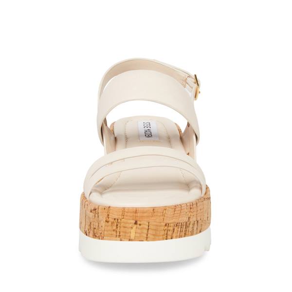 Steve Madden Athena Deri Sandalet Kadın Beyaz | SM-689MN