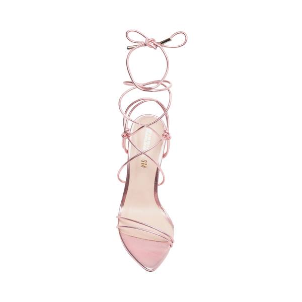 Steve Madden Badgirl Metallic Heel Topuklu Ayakkabı Kadın Pembe Metal | SM-521NS