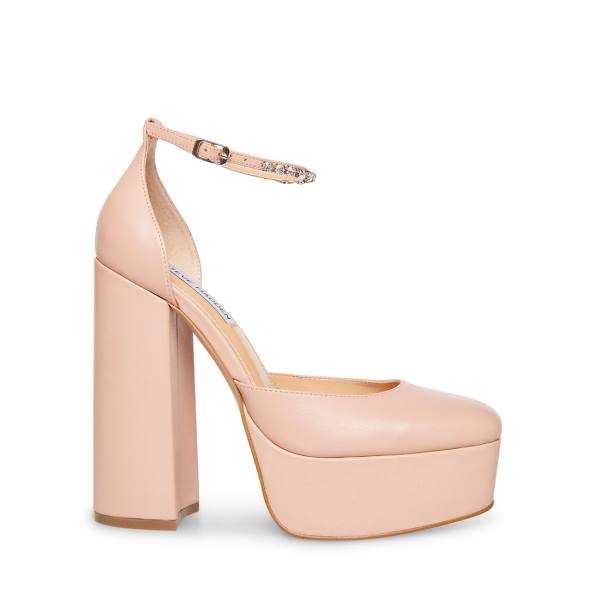 Steve Madden Bangle Blush Deri Heel Topuklu Ayakkabı Kadın Pembe | SM-368SA