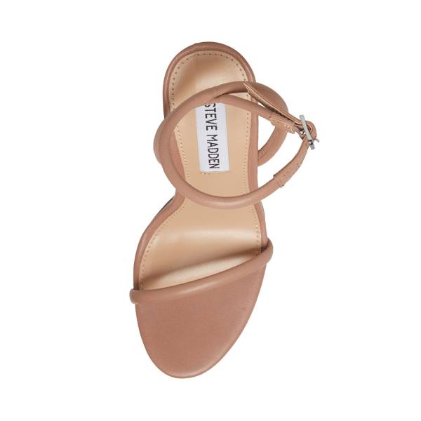 Steve Madden Becky Tan Deri Heel Topuklu Ayakkabı Kadın Kahverengi | SM-415CJ