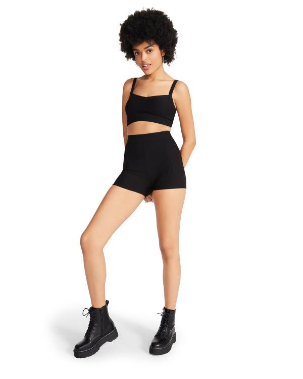 Steve Madden Bralette And Bike Kısa Set Loungewear Kadın Siyah | SM-704EZ