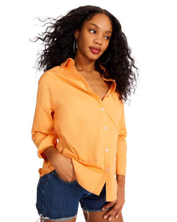 Steve Madden Bright Button Down Üstler Kadın Turuncu | SM-491FN