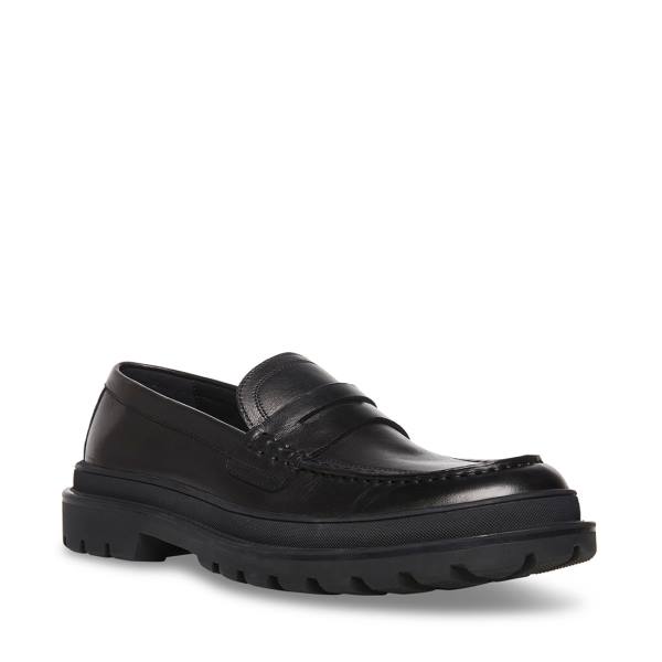 Steve Madden Charles Deri Loafer Ayakkabı Erkek Siyah | SM-498DB