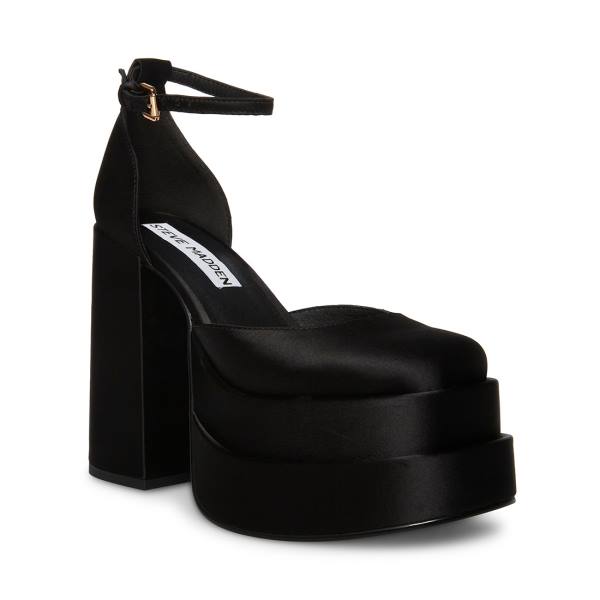 Steve Madden Charlize Satin Heel Topuklu Ayakkabı Kadın Siyah | SM-354SB