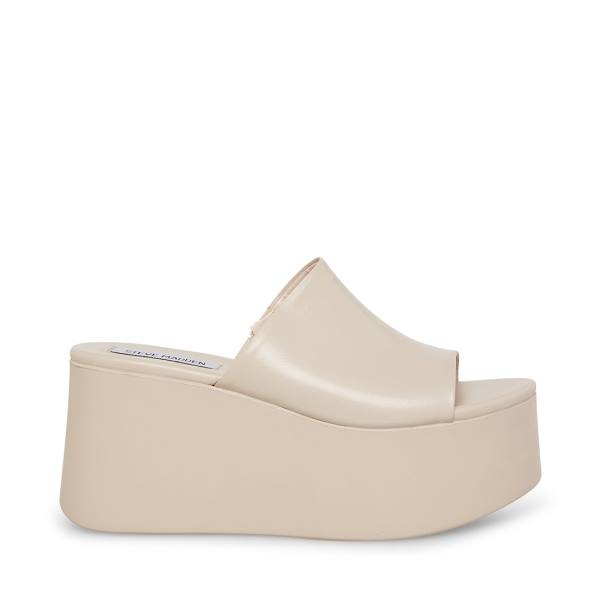 Steve Madden Christa Bone Deri Sandalet Kadın Bej Rengi | SM-027LN