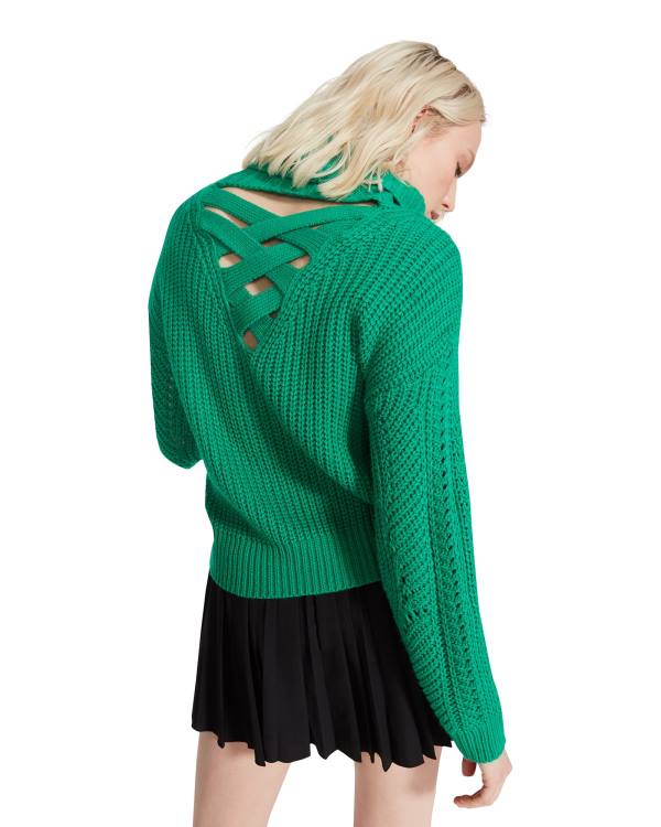 Steve Madden Cross Back Turtleneck Kazak Üstler Kadın Yeşil | SM-036LG