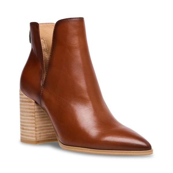 Steve Madden Darryn Cognac Deri Bot Kadın Kahverengi | SM-965ER