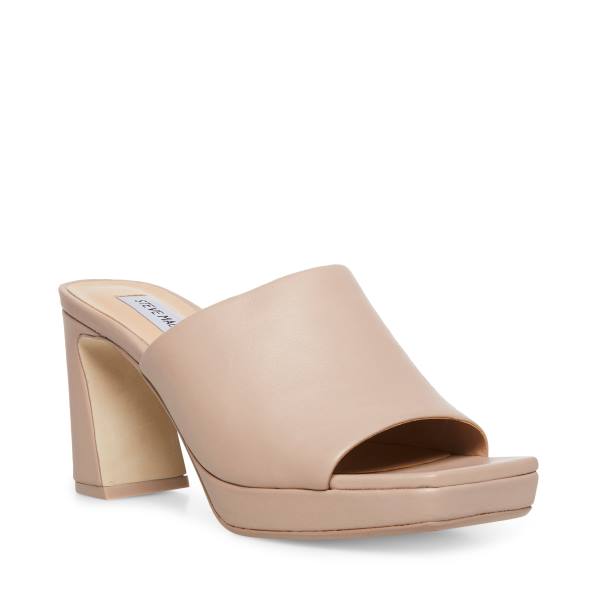 Steve Madden Dedicate Taupe Deri Heel Topuklu Ayakkabı Kadın Gri Kahverengi | SM-784QW