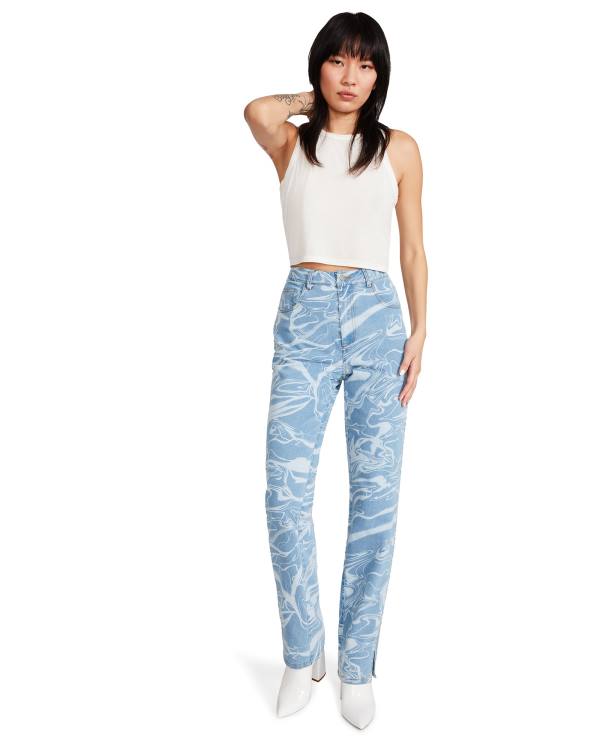 Steve Madden Denim Swirl Pants Pantolon Kadın Mavi | SM-248IC