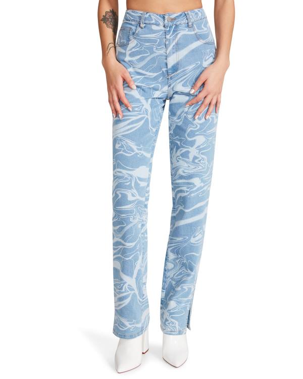 Steve Madden Denim Swirl Pants Pantolon Kadın Mavi | SM-248IC