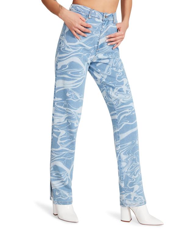 Steve Madden Denim Swirl Pants Pantolon Kadın Mavi | SM-248IC