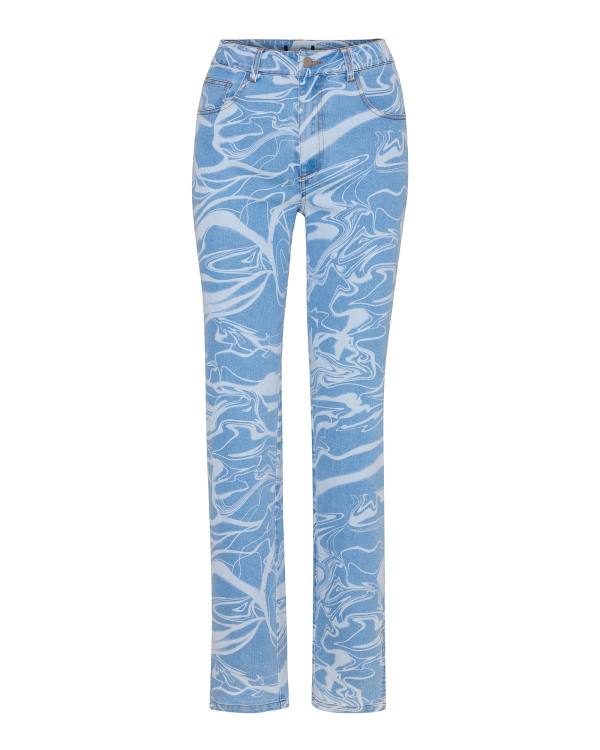 Steve Madden Denim Swirl Pants Pantolon Kadın Mavi | SM-248IC