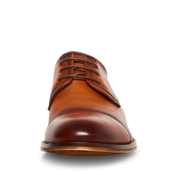 Steve Madden Doak Cognac Deri Elbise Ayakkabısı Erkek Kahverengi | SM-350OU