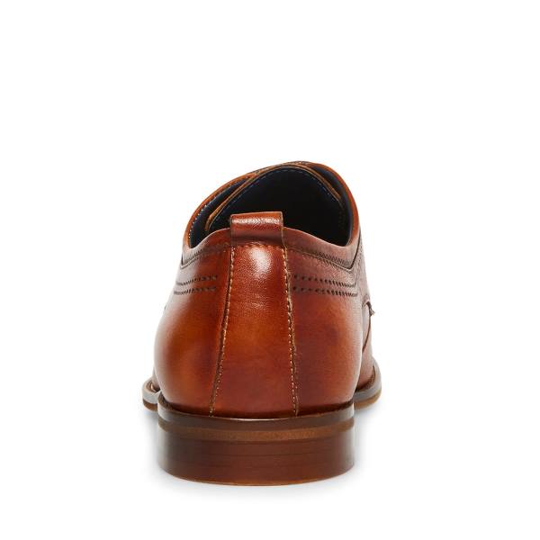 Steve Madden Doak Cognac Deri Elbise Ayakkabısı Erkek Kahverengi | SM-350OU