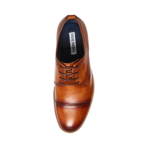 Steve Madden Doak Cognac Deri Elbise Ayakkabısı Erkek Kahverengi | SM-350OU