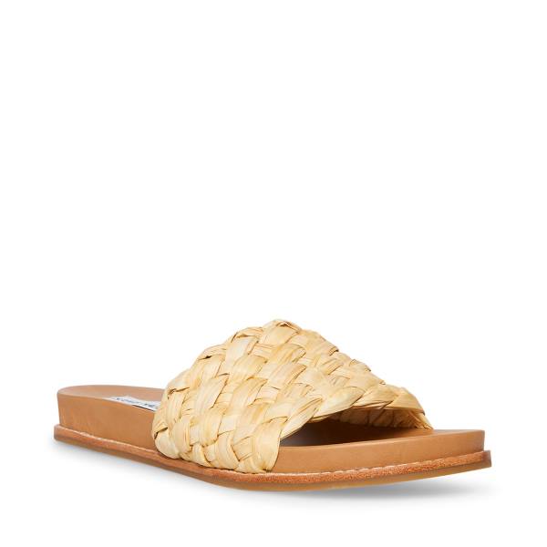 Steve Madden Dua Natural Raffia Sandalet Kadın Bej Rengi | SM-501VK