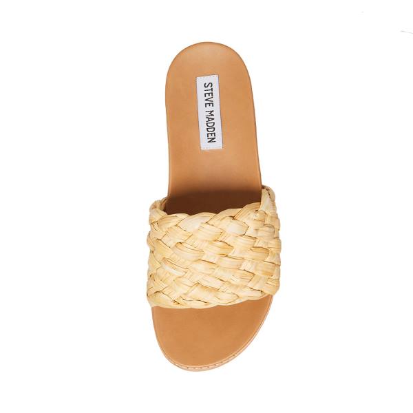 Steve Madden Dua Natural Raffia Sandalet Kadın Bej Rengi | SM-501VK