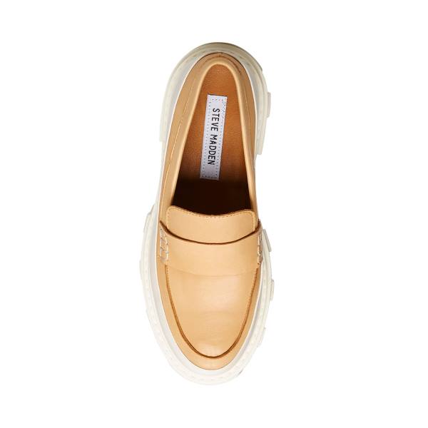 Steve Madden Flossie Tan Deri Loafer Ayakkabı Kadın Bej Rengi | SM-752JZ