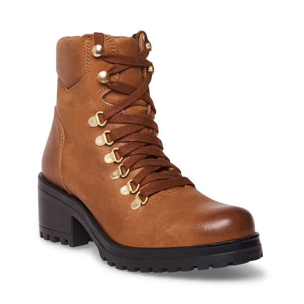 Steve Madden Galway Cognac Deri Bot Kadın Kahverengi | SM-286FI