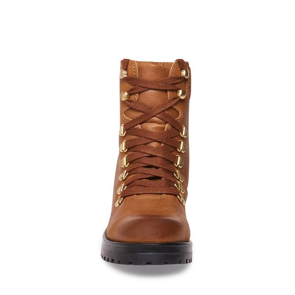 Steve Madden Galway Cognac Deri Bot Kadın Kahverengi | SM-286FI