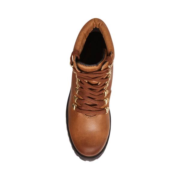 Steve Madden Galway Cognac Deri Bot Kadın Kahverengi | SM-286FI