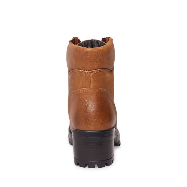 Steve Madden Galway Cognac Deri Bot Kadın Kahverengi | SM-286FI