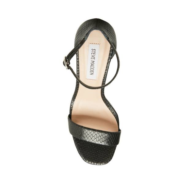 Steve Madden Gracelynn Snake Heel Topuklu Ayakkabı Kadın Siyah Yılan | SM-964VE