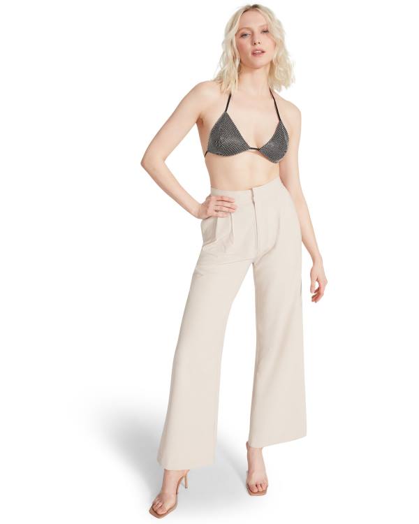 Steve Madden High Waisted Trouser Ivory Pantolon Kadın Beyaz | SM-576FN