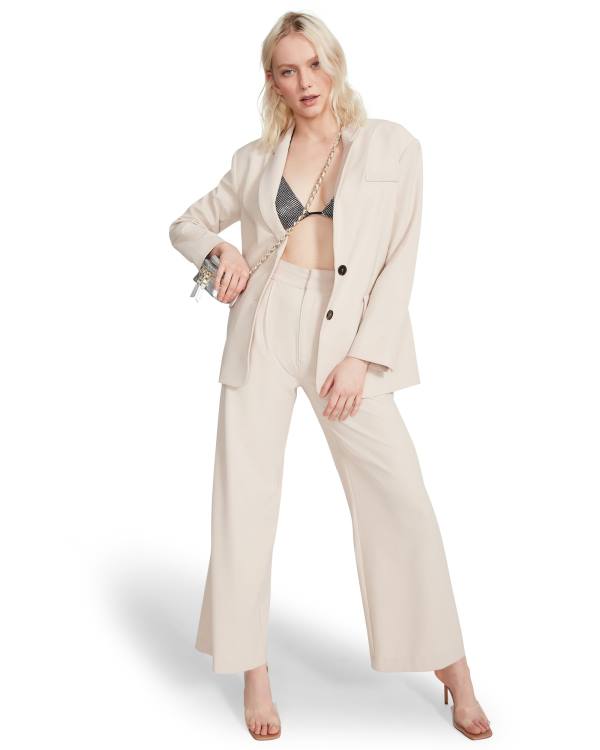 Steve Madden High Waisted Trouser Ivory Pantolon Kadın Beyaz | SM-576FN