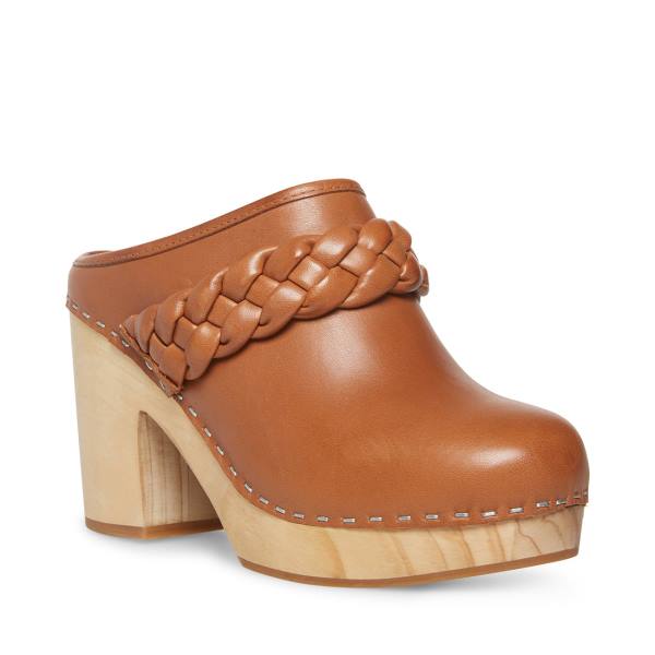 Steve Madden Highland Cognac Deri Heel Topuklu Ayakkabı Kadın Kahverengi | SM-543AT