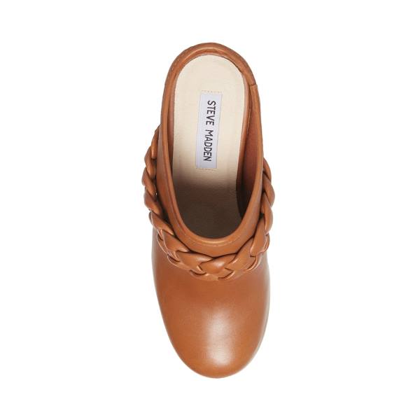 Steve Madden Highland Cognac Deri Heel Topuklu Ayakkabı Kadın Kahverengi | SM-543AT