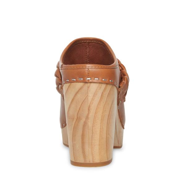 Steve Madden Highland Cognac Deri Heel Topuklu Ayakkabı Kadın Kahverengi | SM-543AT