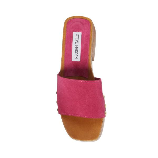 Steve Madden Izzy Süet Sandalet Kadın Pembe | SM-168SZ