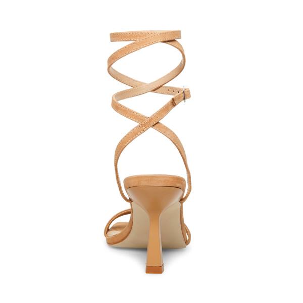 Steve Madden Kyrah Camel Nubuck Heel Topuklu Ayakkabı Kadın Kahverengi | SM-021TN