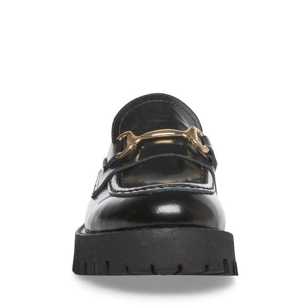 Steve Madden Lando Deri Loafer Ayakkabı Kadın Siyah | SM-569NS