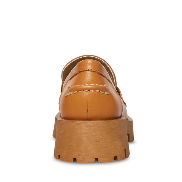 Steve Madden Lawrence Cognac Deri Loafer Ayakkabı Kadın Kahverengi | SM-842NE