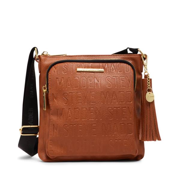 Steve Madden Logo Crossbody Cognac Omuz Çantası Kadın Kahverengi | SM-938YS