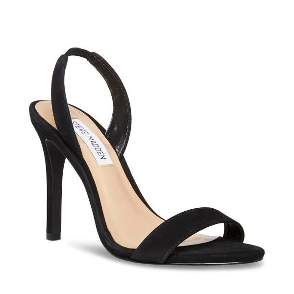 Steve Madden Marbella Nubuck Heel Topuklu Ayakkabı Kadın Siyah | SM-154NY