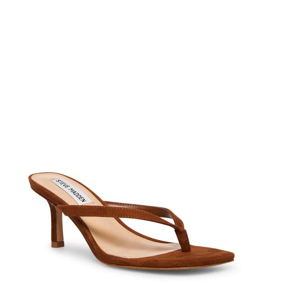 Steve Madden Melrose Chestnut Süet Heel Topuklu Ayakkabı Kadın Kahverengi | SM-954CL