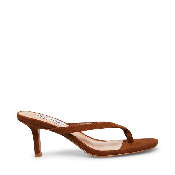 Steve Madden Melrose Chestnut Süet Heel Topuklu Ayakkabı Kadın Kahverengi | SM-954CL