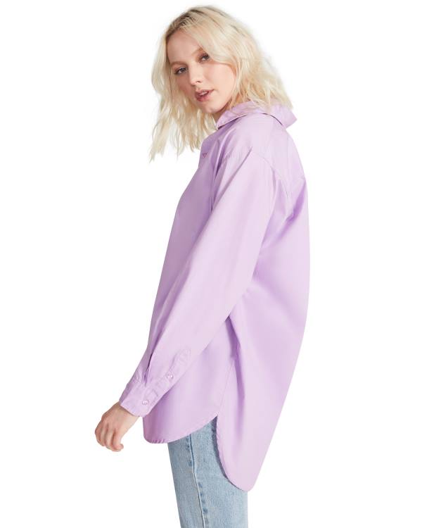 Steve Madden Oversized Button Up Üstler Kadın Mor | SM-549QH