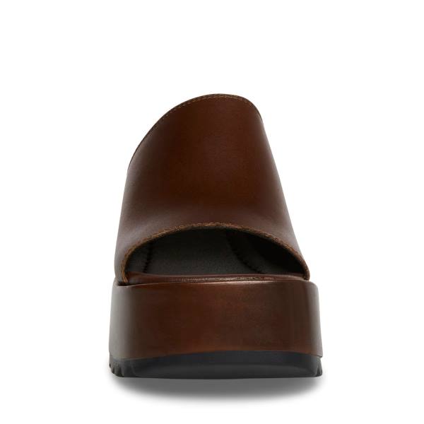 Steve Madden Pepe30 Cognac Deri Sandalet Kadın Kahverengi | SM-196UC