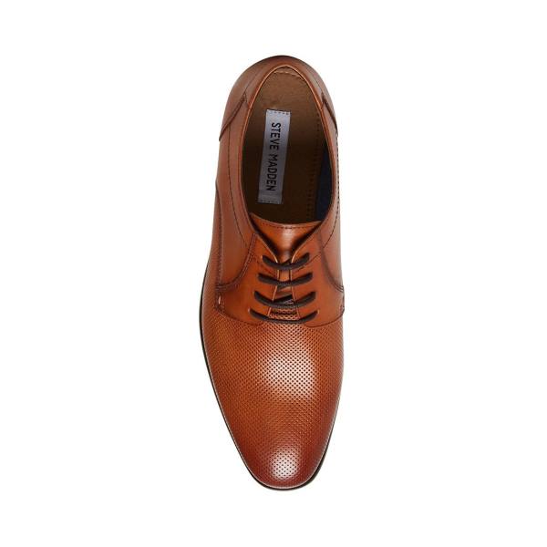 Steve Madden Perris Cognac Deri Elbise Ayakkabısı Erkek Kahverengi | SM-097HJ