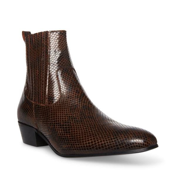 Steve Madden Pierre Snake Çizme Erkek Kahverengi Yılan | SM-238HA