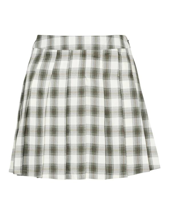 Steve Madden Plaid Pleated Mini Etek Kadın Yeşil | SM-460WE