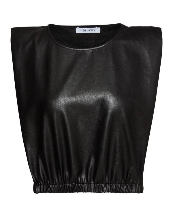 Steve Madden Shoulder Pad Cropped Tank Üstler Kadın Siyah | SM-609CL